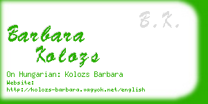 barbara kolozs business card